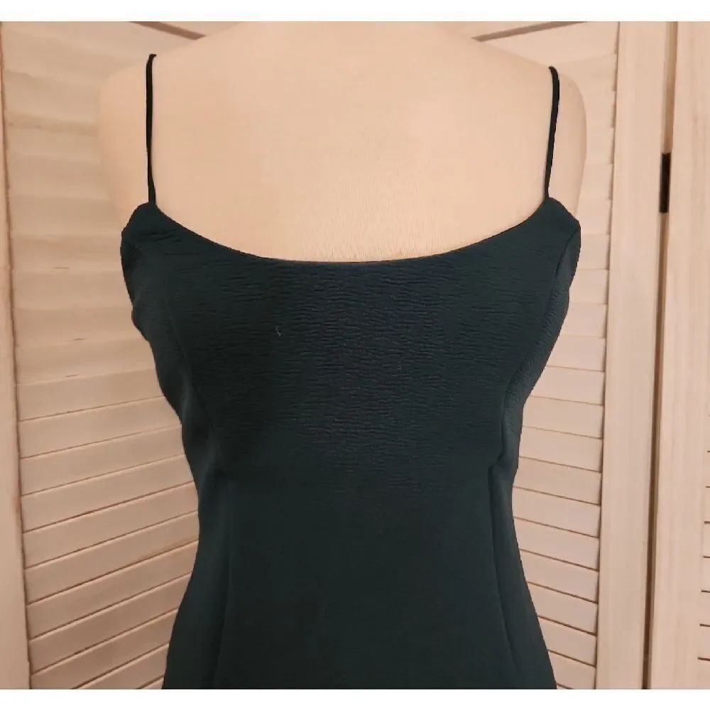Lulu's Dark Green Mini Dress with Spaghetti Straps And Low Cut Back Size M